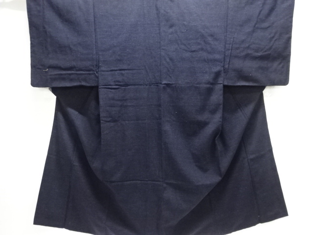 JAPANESE KIMONO / HANDWOVEN RAW SILK OJIYA TSUMUGI MENS KIMONO ENSEMBL
